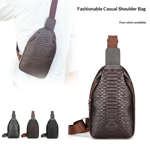 Men’s Genuine Leather Chest Bag Light Luxury Retro Texturized Handbag Multi layer Ultra light Breathable Casual Bag
