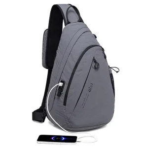 Men’s Genuine Leather Crossbody Bag Vintage Crocodile Pattern Sling Messenger Shoulder Chest Bag