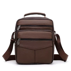 Men’s Genuine Leather Crossbody Messenger Bag Casual Style Handbags Shoulder Sling Fashionable Handbags for Men