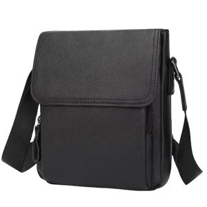 Men’s Genuine Leather Crossbody Shoulder Sling Bag 7.9 Inch iPad Compatible Lightweight Durable for Daily Use