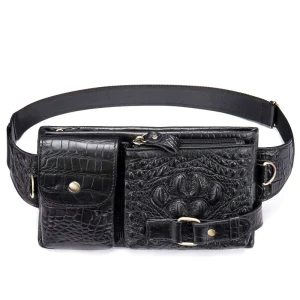 Men’s Genuine Leather Fanny Pack Crossbody Shoulder Bag Mobile Phone Sling Purse Waterproof Durable