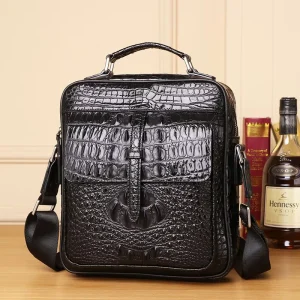 Men’s Genuine Leather Fashion Business Crossbody Bag Large Capacity Wear Resistant Retro European All Seasons Made China Model