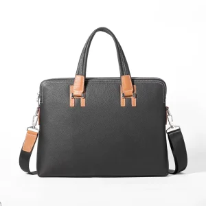 Men’s Genuine Leather Handmade Multifunctional Office Work Business Briefcase Laptop Shoulder Messenger Bags