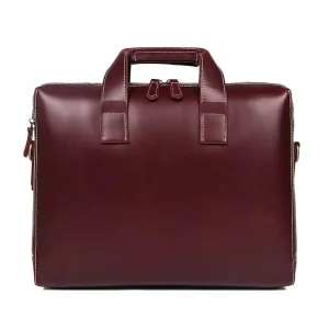 Men’s Genuine Leather Hard Bag Waterproof Anti Theft Business Casual Shoulder Crossbody Laptop Briefcase