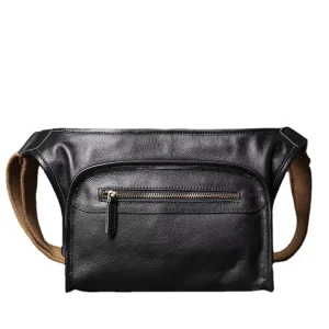 Men’s Genuine Leather Messenger Sling Bag Top Layer Cowhide Document Tote Crossbody Shoulder Bag Bolsa De Hombro