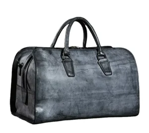 Men’s Genuine Leather Overnight Travel Weekender Bag Leather Luggage