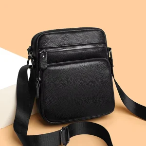 Men’s Genuine Leather Shoulder Bag Business Crossbody Bag Top Layer Cowhide Casual Backpack