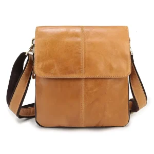 Men’s Genuine Leather Shoulder Bag Casual Messenger Business Travel Shopping Daily Use Large Capacity