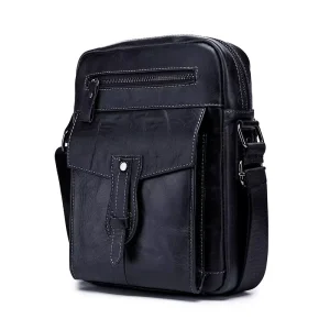 Men’s Genuine Leather Shoulder Crossbody Bag Top Layer Cowhide Large Capacity Business Trend Fashionable Briefcase