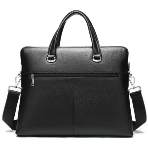 Men’s Genuine Leather Soft Bag, Handcrafted Laptop and Tablet Pocket Business Travel Briefcase