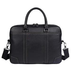 Men’s Genuine Leather Tote Bag Large Capacity 14″ Laptop Case Burden Reduction Business Briefcase