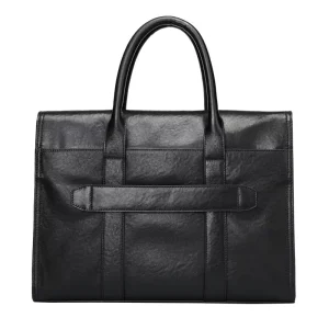Men’s Genuine Leather Vintage Business Briefcase Large Capacity Laptop Bag Polyester Office Bag One Piece Business Travel