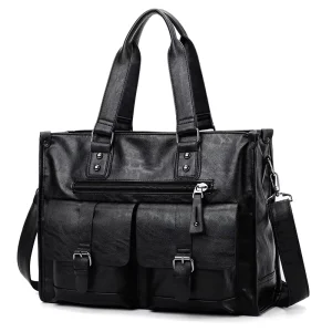 Men’s Handbag Crossbody Shoulder Bag PU Leather Business Briefcase Laptop Bag Office Bag