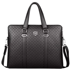Men’s Handbag Double Layer Large Capacity Briefcase 14 Inch Computer Bag Crossbody Backpack