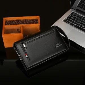 Men’s Handbag Luxury Men’s Wallet Business Clutch Bag with Waterproof Pu and Multiple Pocket Design