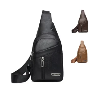 Men’s Handbags Standing Briefcases Business Tote Bags Leather Computer Shoulder Bags Sideways Water Proof Sling Bag