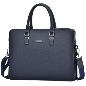 Men’s Hard Briefcase Double Zipper Style Large Capacity PVC Laptop Messenger Bag Business-Style Briefcase