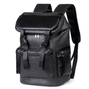 Men’s High-End Casual Business Commuting Backpack Large Capacity Computer Bag PU Material Zipper Waterproof All Fashion Design