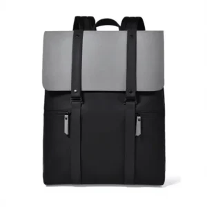 Men’s High End PU Leather Polyester Fashion Backpack Casual Commuting Travel College Student Large Capacity Laptop Air Cushion