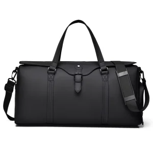 Men’s High Quality Luxury Large Capacity PU Duffel Bag with Shoes Compartment Waterproof Outdoor Fitness Gym Travel Bag