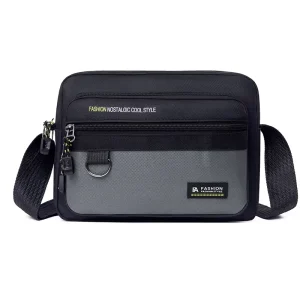 Mens Horizontal Crossbody Bag Casual Shoulder Bag Fashionable and Minimalist Multi layer Storage Business