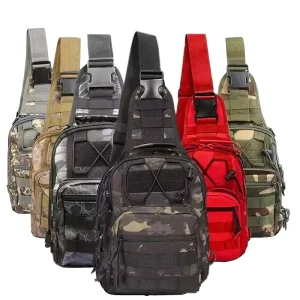 Men’s K Style Small Oxford Backpack Zipper Chest Bag Button Embroidery Casual Crossbody Waist Shoulder Messenger Bag