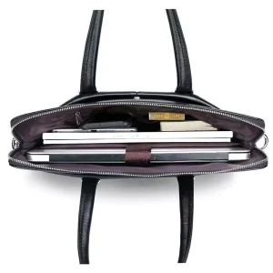 Men’s Korean Version PU Leather Large Capacity Horizontal Messenger Bag Waterproof Business Casual Briefcase Shoulder Bag