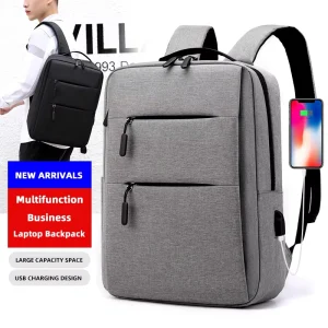 Men’s Laptop Backpack Large Capacity Travel Backpack Leisure School Bag Business USB Backpack Polyester Mchila