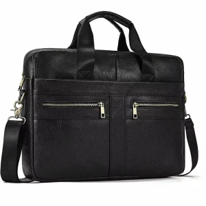 Men’s Laptop Bag Genuine Leather Briefcases Business Handbags Messenger Crossbody Shoulder Bag Briefcase