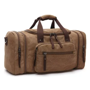 Men’s Large Capacity 16A Canvas Duffel Bag Water Resistant Lightweight Carry on Weekender Travel Gym Overnight Tote Bag