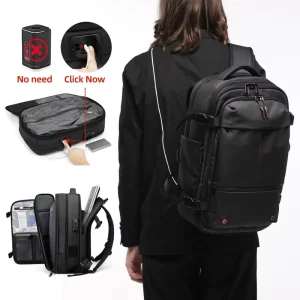 Men’s Large Capacity 60L Auto Compress Vacuum Backpack Waterproof Stylish Bag for College School Bookbag Vacuum Student Backpack