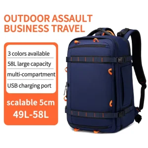 Men’s Large Capacity Backpack Business Casual Travel Bag Multi Functional Outdoor Waterproof Backpack Laptop Bag