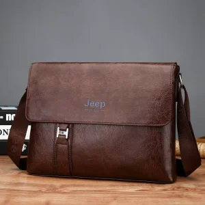 Men’s Large Capacity Business A4 Briefcase Soft PU Leather Shoulder Messenger and Computer File Bag Fashion Style