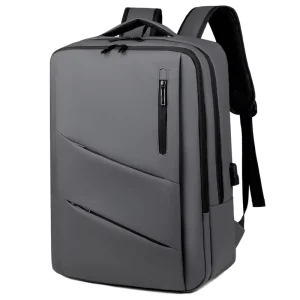 Men’s Large Capacity Business Laptop Backpack with USB Charging Port Lightweight Multi-Layer Backpack for Short Trip Travel