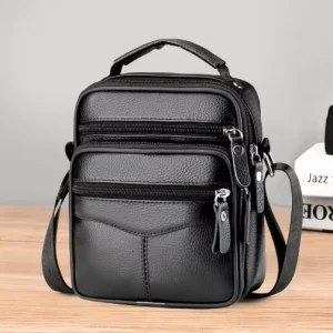 Men’s Large Capacity Chest Bag New PU Fabric Anti Theft Fashion Style Genuine Leather for Summer and Spring Seasons
