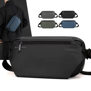 Men’s Large Capacity Cross body Bag Business Style Single Shoulder Waist Bag Waterproof Commuting Travel Chest Bags