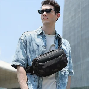 Men’s Large Capacity Crossbody Bag Horizontal Style Sports Shoulder Bag Cycling Chest Bag Motorcycle Retro Japanese Bag