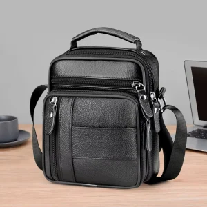 Men’s Large Capacity Custom Logo Chest Bag Genuine Leather Waterproof Design for Summer Use