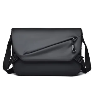 Men’s Large Capacity Fashionable Waterproof PU Film Sling Crossbody Messenger Bag For Leisure Sports