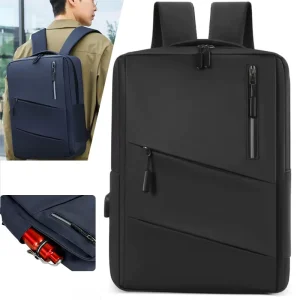 Men’s Large Capacity Lightweight Multi Functional Backpack for Casual & Business Use with External USB Port
