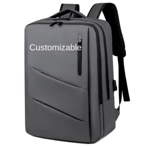 Men’s Large Capacity Multi Functional Business Backpack Waterproof Multi Layer Storage Geometric Simple Laptop Bag for Travel