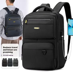 Men’s Large Capacity Multi Layer Business Backpack Casual Student School Bag Multi Functional Laptop Backpack