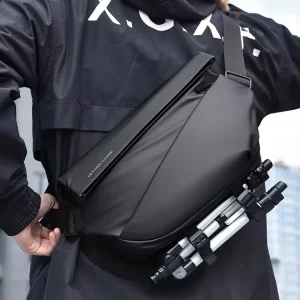 Men’s Large Capacity Nylon Chest Bag Multi-Functional Waterproof Crossbody Shoulder for Outdoor Commuting Leisure