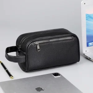 Men’s Large Capacity PU Handbag with New Design Business Handbag with Four Zippers and Multiple Pockets
