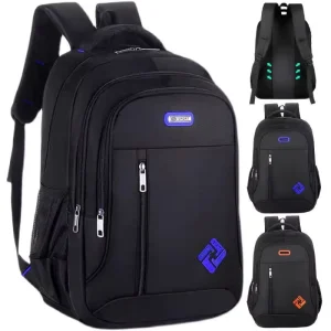 Men’s Large Capacity Pure Color Business Travel Backpack Waterproof Oxford Polyester for High School Juniors