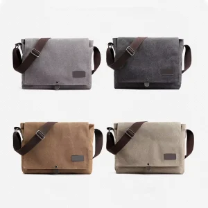 Men’s Large Capacity Shoulder Canvas Tote Bag with Custom Logo Multi Functional Shoulder Bag