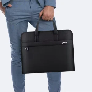 Men’s Large Capacity Soft Oxford Handbag Waterproof Office Briefcase for Meetings and Business Documents File Bag for Laptop