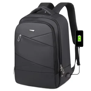 Men’s Large Capacity Waterproof Casual Business Backpack Multi functional USB Charging Laptop Bag for Travel School