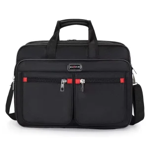 Men’s Large Capacity Waterproof Nylon Briefcase Lightweight Durable Business Travel Laptop Handbag for 15 Inch