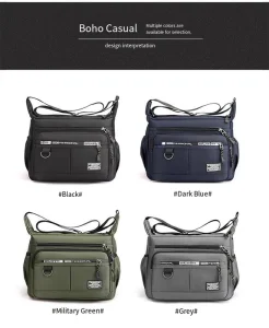 Men’s Large Capacity Waterproof Wear-Resistant Multi-Pocket Business Casual Backpack Messenger Bag